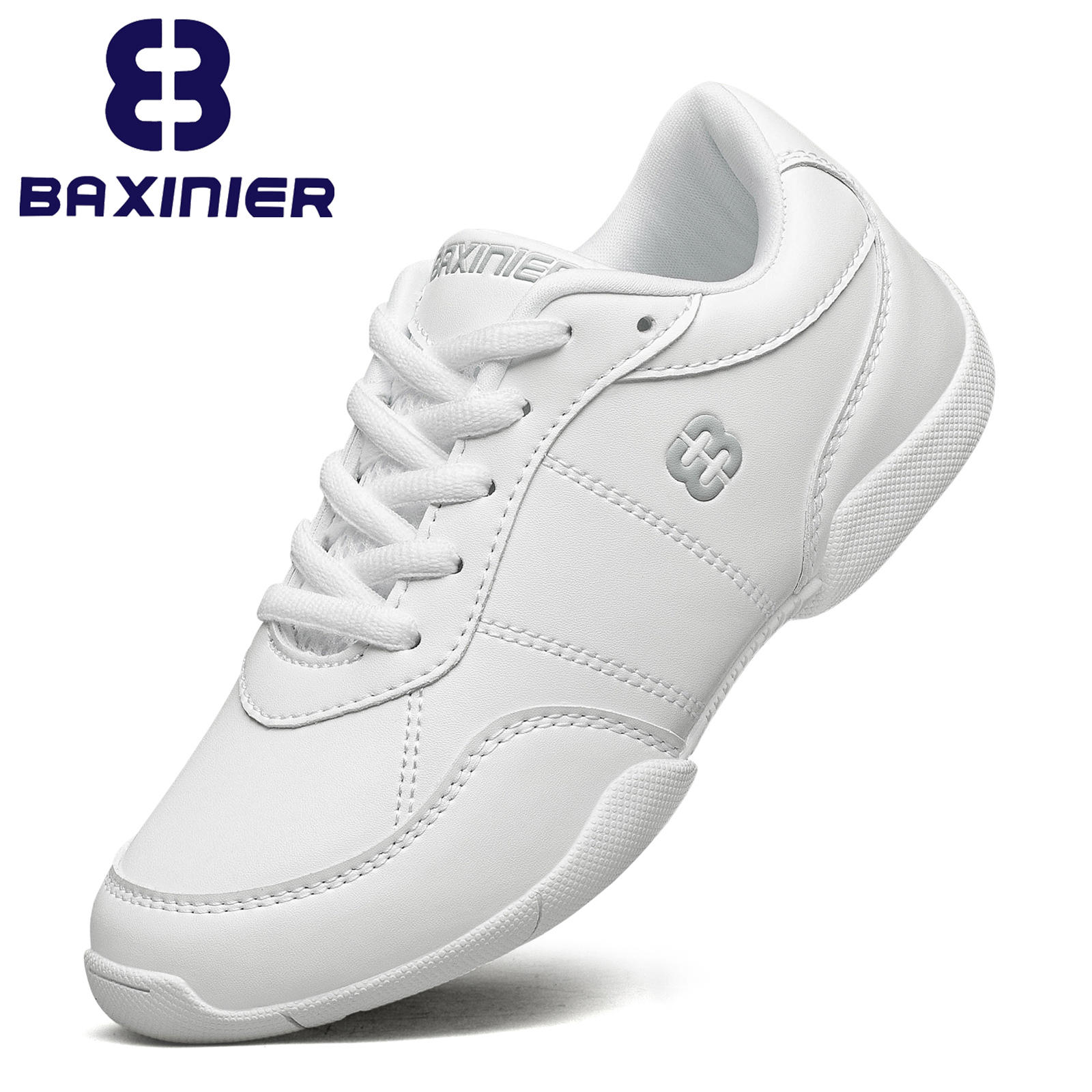 Badminton Junior - Girls White Cheerleading Shoes Lightweight Youth