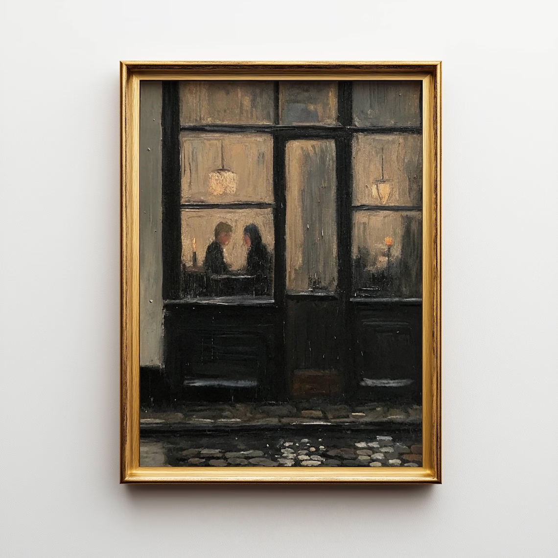 Badminton Poster - Romantic Café Window Art Canvas Print