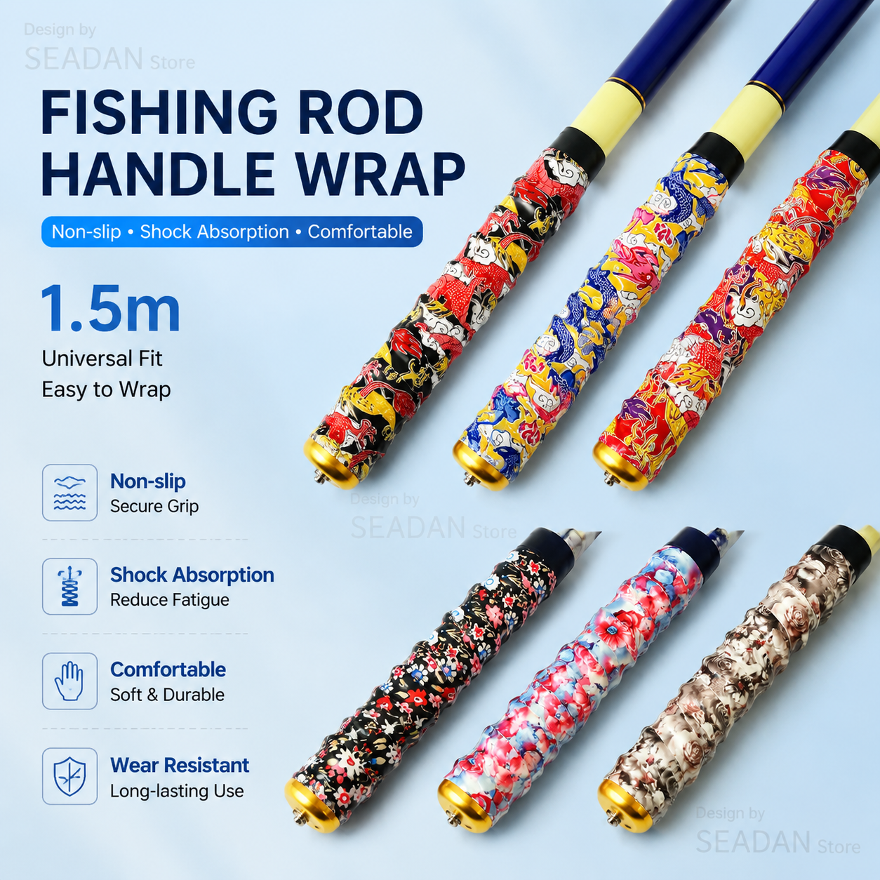 Badminton Game - 1.5m Floral Dragon Pattern Fishing Rod