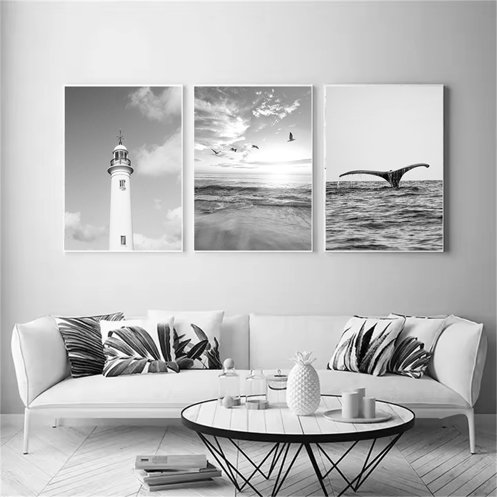 Black And White Sea Beach Post - Badminton Poster review and price