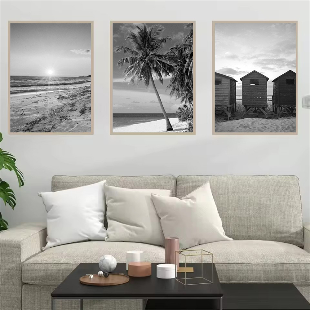 Black And White Sea Beach Post - Badminton Poster review and price