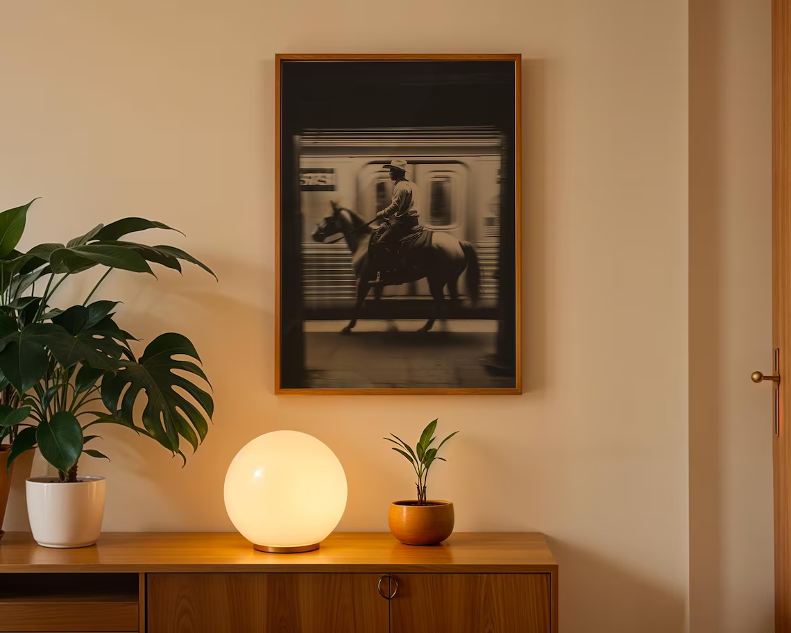 Vintage NYC Cowboy Subway Wall - Badminton Poster review and price