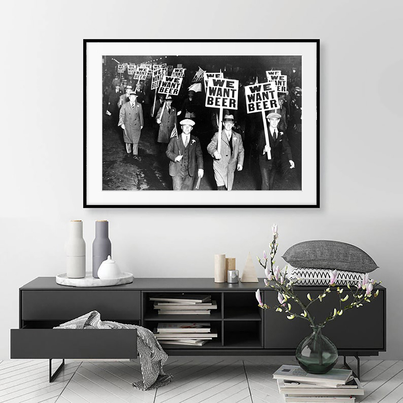 Black and White We Want Beer P - Badminton Poster review and price