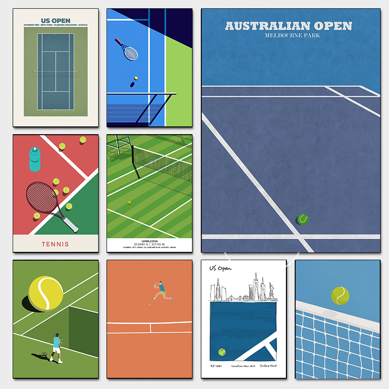 Modern Minimalist Tennis Court - Badminton Poster review and price