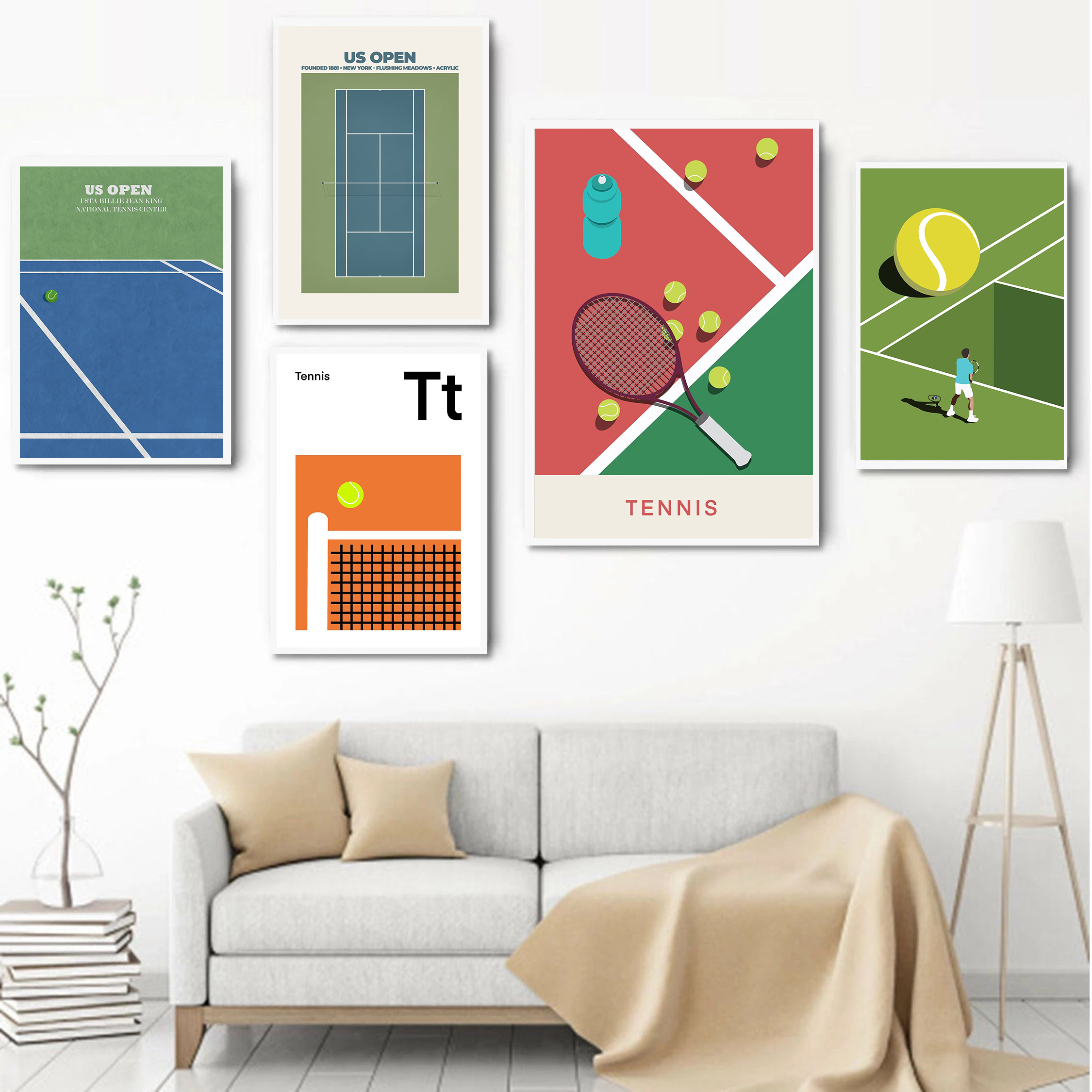 Modern Minimalist Tennis Court - Badminton Poster review and price