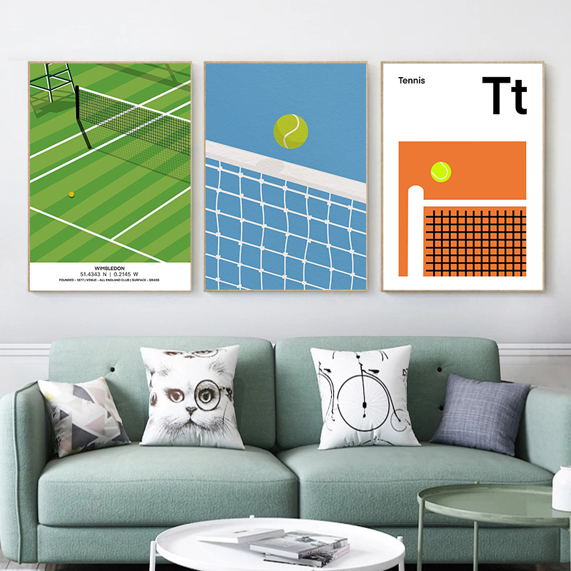 Modern Minimalist Tennis Court - Badminton Poster review and price