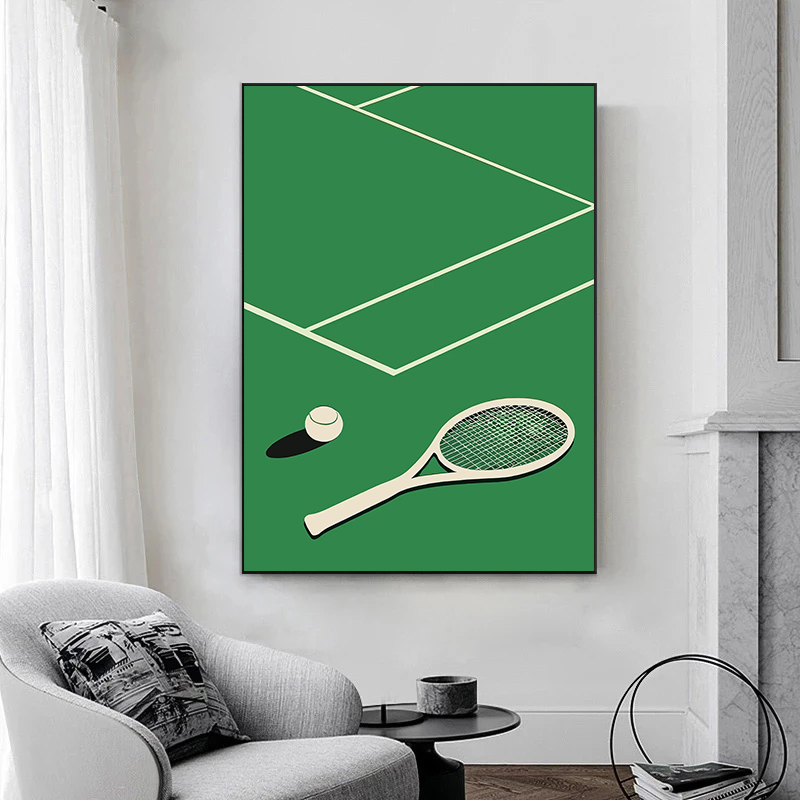 Modern Minimalist Tennis Court - Badminton Poster review and price