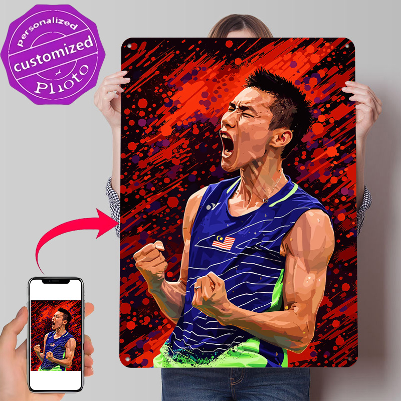 Badminton Player Celebrating V - Badminton Poster review and price